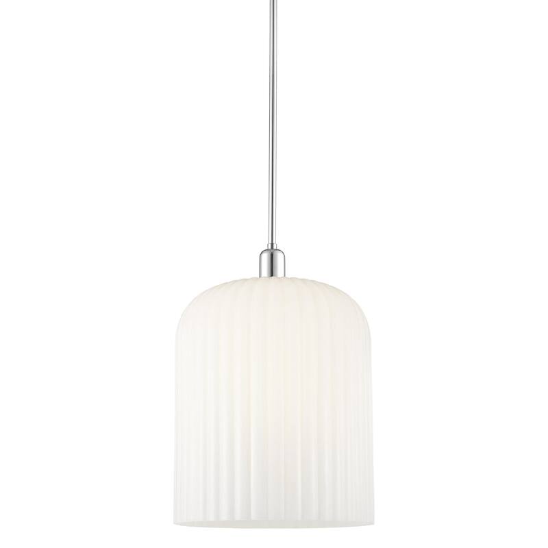 Innovations Lighting 716-3S-18-12 Bridal Veil Pendant Bridal Veil 3 - Polished Chrome / Gloss White