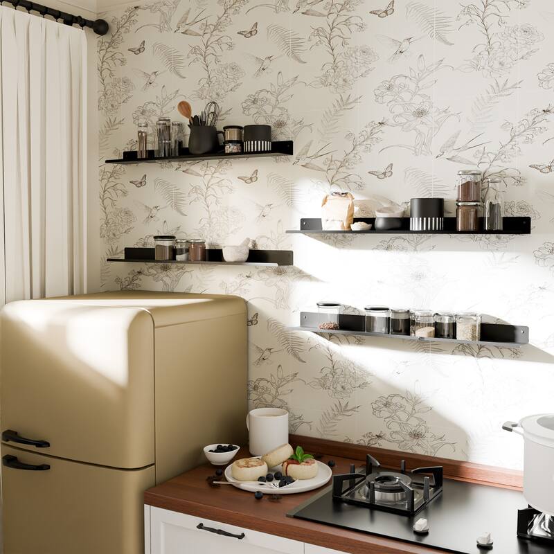 Set of 4 Wooden Floating Wall Shelves for Bathroom, Kitchen, Living Room