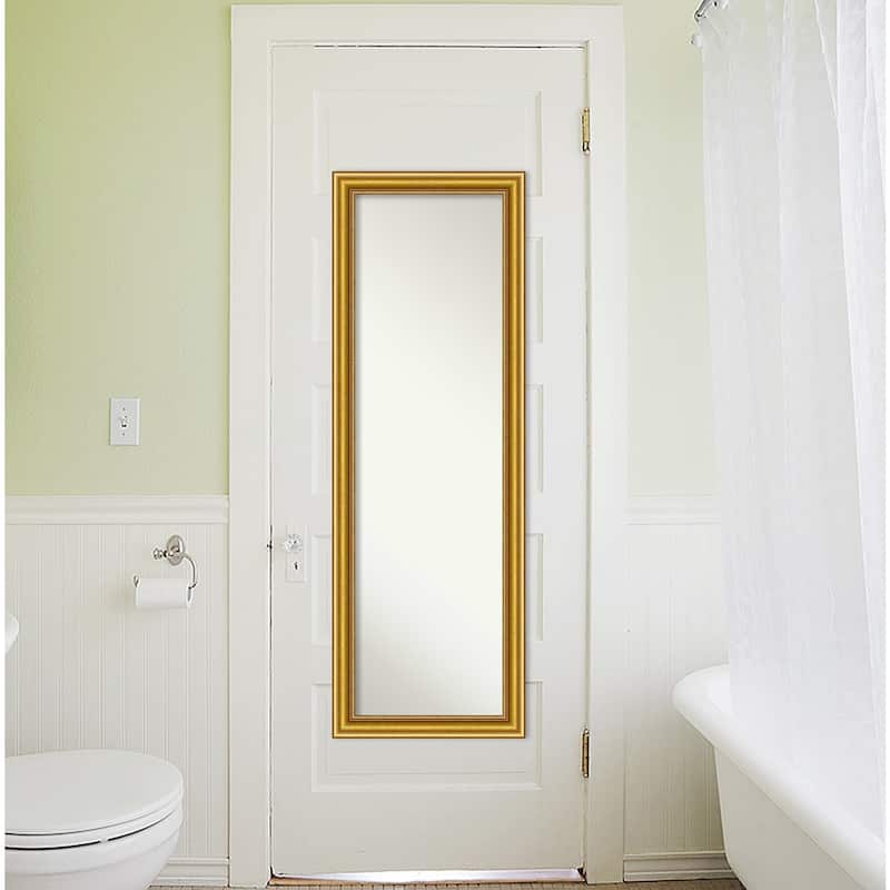 Non-Beveled Wood Full Length On The Door Mirror - Townhouse Frame - Outer Size: 18 x 52 in