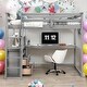 preview thumbnail 1 of 30, Modern Full Size Loft Bed With Desk And Shelves,Two Built-in Drawers,For Bedroom Grey