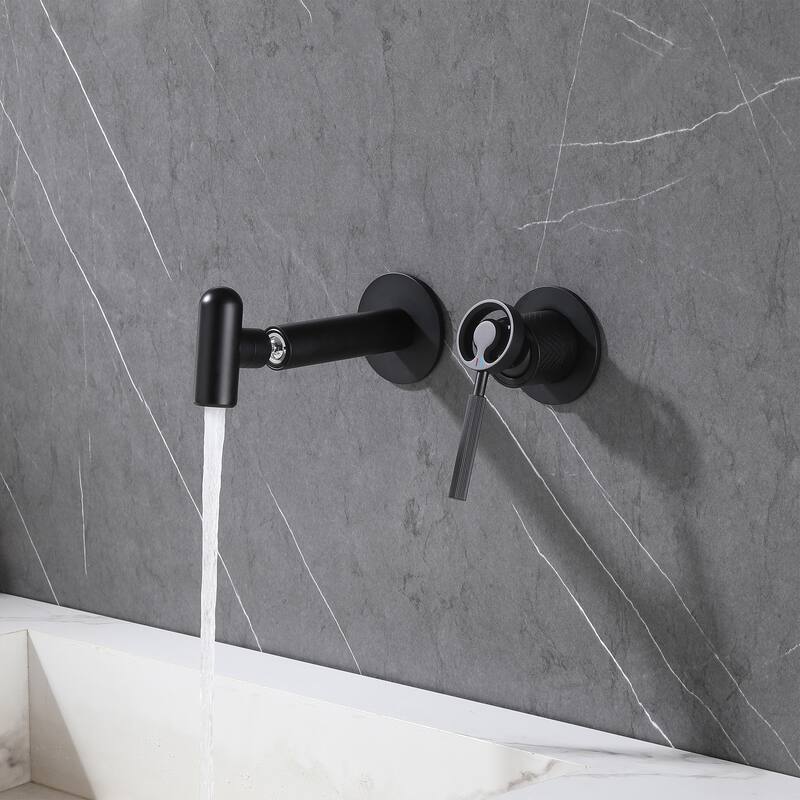 Solid Brass Wall Mounted 360° rotation Single-Handle Bathroom Faucet