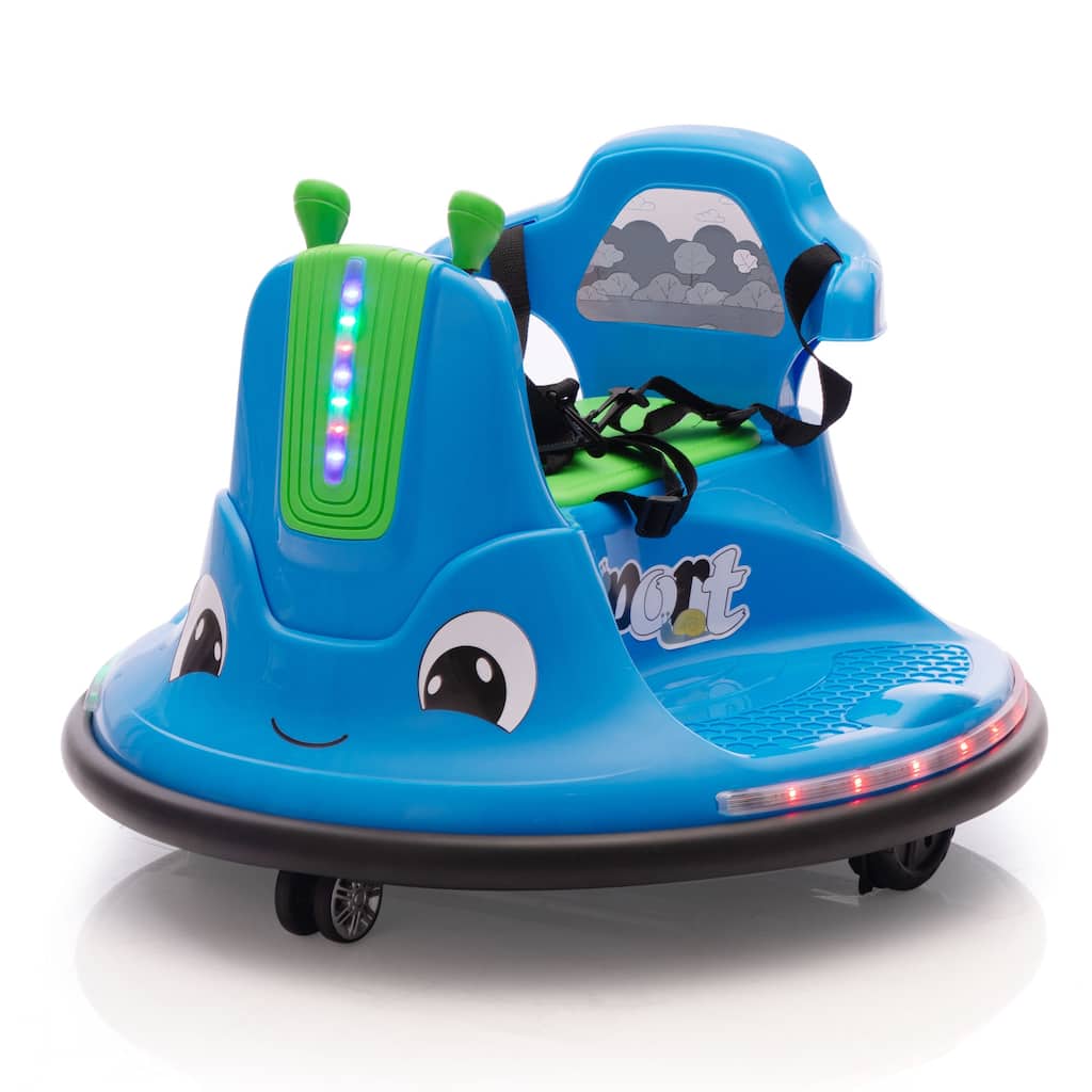 12V Snail-Shaped Kids Electric Bumper Car with Remote Control, Ride On Car with LED Lights, Music, 360 Degree Rotate