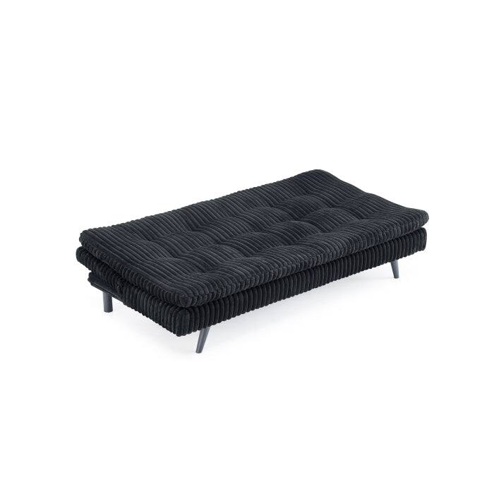 Modern Corduroy Futon Sofa Bed with Plush Tufted Pillow Top, Convertible Living Room Sofa Bed