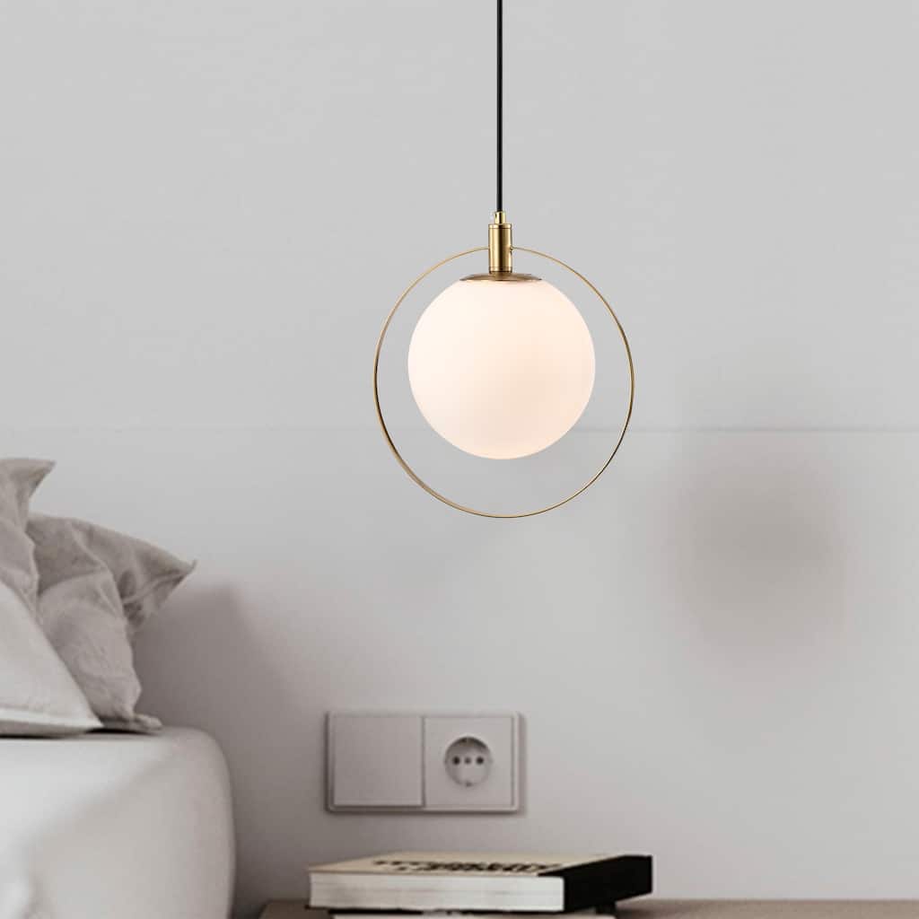 Pavlina 11 Inch Opaque Orb Glass Pendant 1 Light