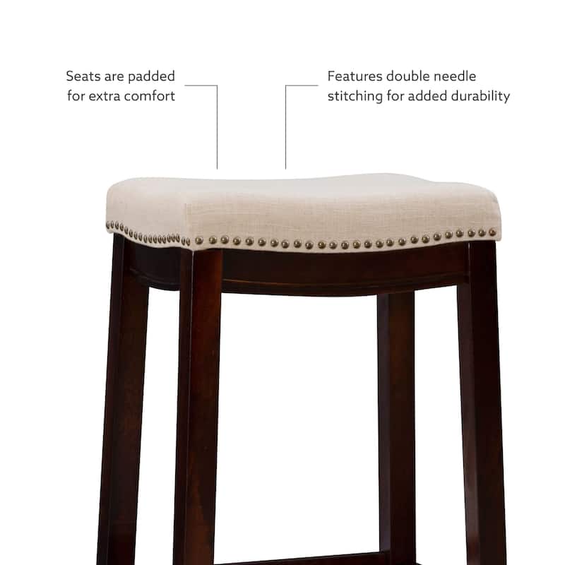 3-Piece Bar Table and Stool Set- 47.25" - Brown and Beige