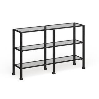 SEI Furniture Esther 3-tier Black Metal and Glass Console Table