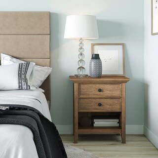 WYNDENHALL Halifax SOLID WOOD 24 inch Wide Bedside Nightstand Table