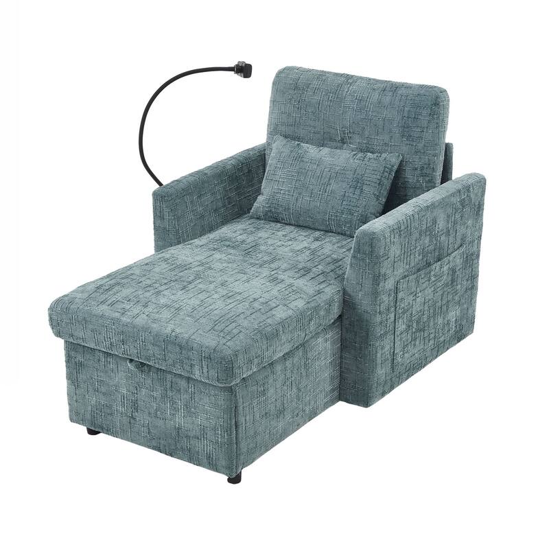 Multifunctional Lazy Person Sofa Recliner can be Stored Storage Backrest with Cell Phone Bracket Single Leisure Chair