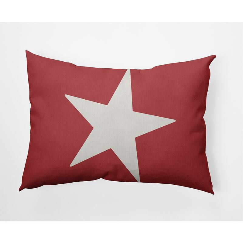 Big Star Nautical Indoor/Outdoor Throw Pillow - Ligonberry Red and White - 14" x 20"