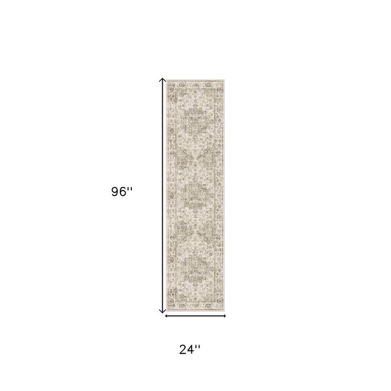 HomeRoots Floral Medallion Traditional Rectangle Area Rug
