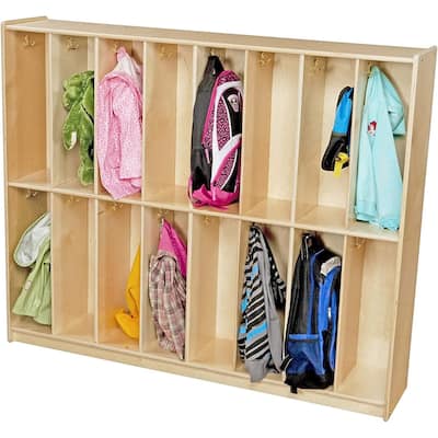 Contender 16-Section Classroom Coat Locker & Backpack Hanger, Daycare Cubby Coat Rack, Cubicle Coat Hanger For Office