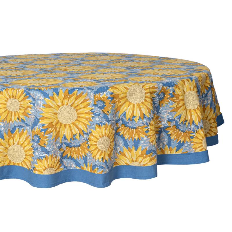 Couleur Nature Sunflower Tablecloth - Yellow/Blue