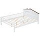 preview thumbnail 5 of 21, Full Size Wood Platform Bed with House-Shaped Headboard, LED Light & Built-In Storage, White, for Kids & Teens