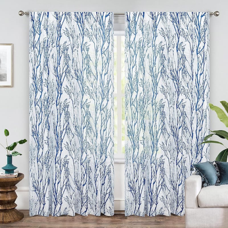 Tree Branch Grommet Window Curtain Panel