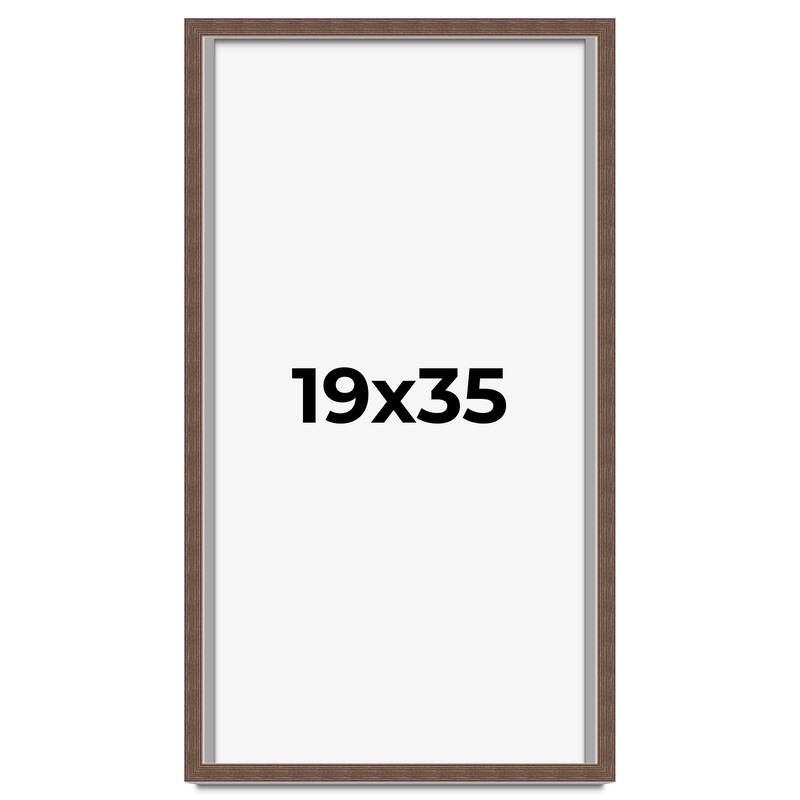 19x35 Shadow Box Frame Brown | 1.125 inches Deep Real Wood Rustic