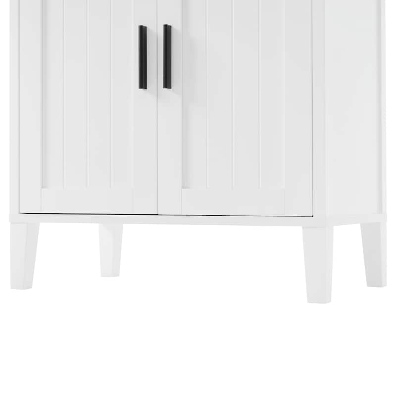 GDFStudio - Johnny 70.9" Modern Freestanding Tall Bathroom Storage Cabinet with Drawer, Adjustable Shelves & Soft-Close Doors