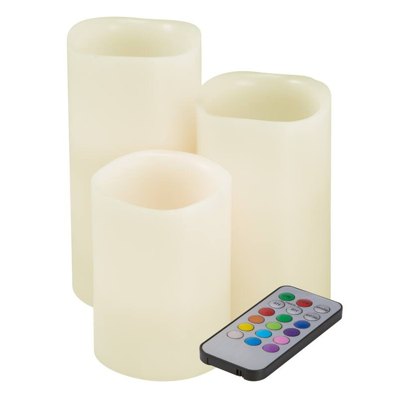 Lavish Home 3PC Flameless Candle Set with Remote