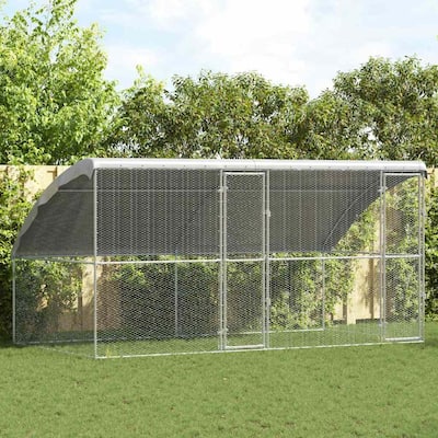 vidaXL Chicken Cage Silver 400/600/800 x 200 x 198.5 cm Galvanized steel