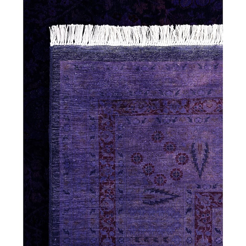 Overdyed One-of-a-Kind Hand-Knotted Area Rug - Purple - 9' 1" x 18' 1"