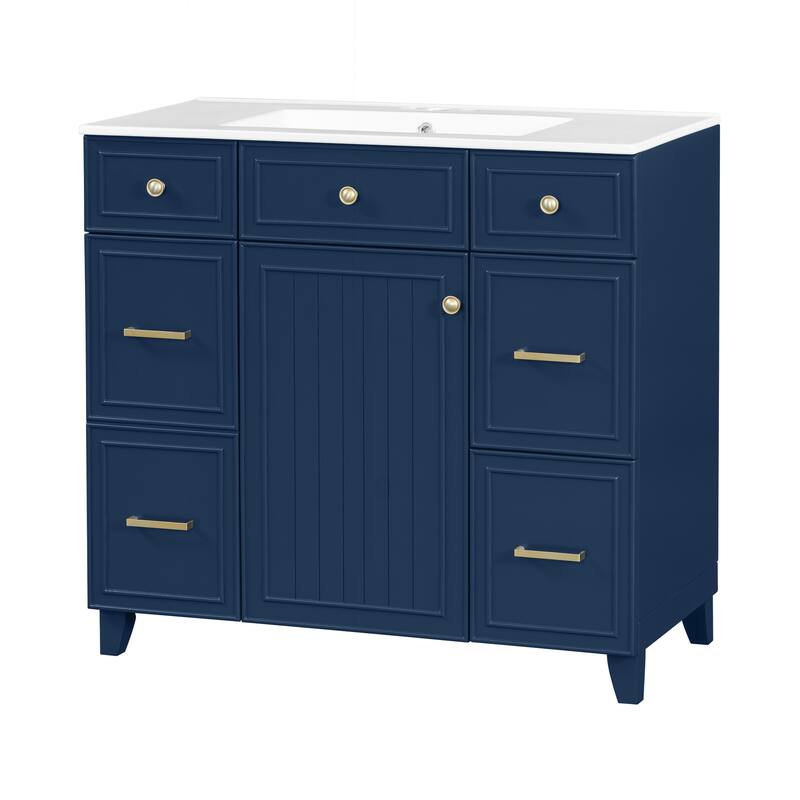 Sophisticated Bathroom Vanity with Abundant Storage and Durable Construction