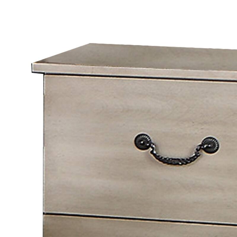 Light Brown 2 Drawer 16 in. W Nightstand with Sturdy Hardware and Ample Storage