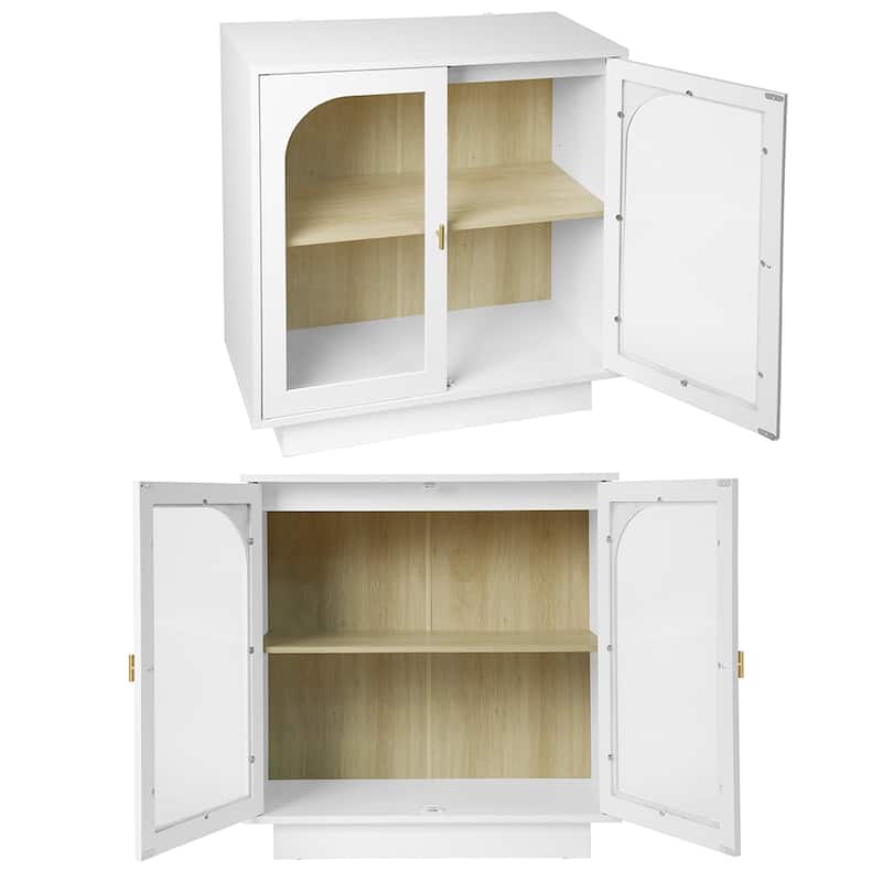 Accent Cabinet with Acrylic Doors with Adjustable Shelves - 31.10"Lx13.78"Wx31.5"H