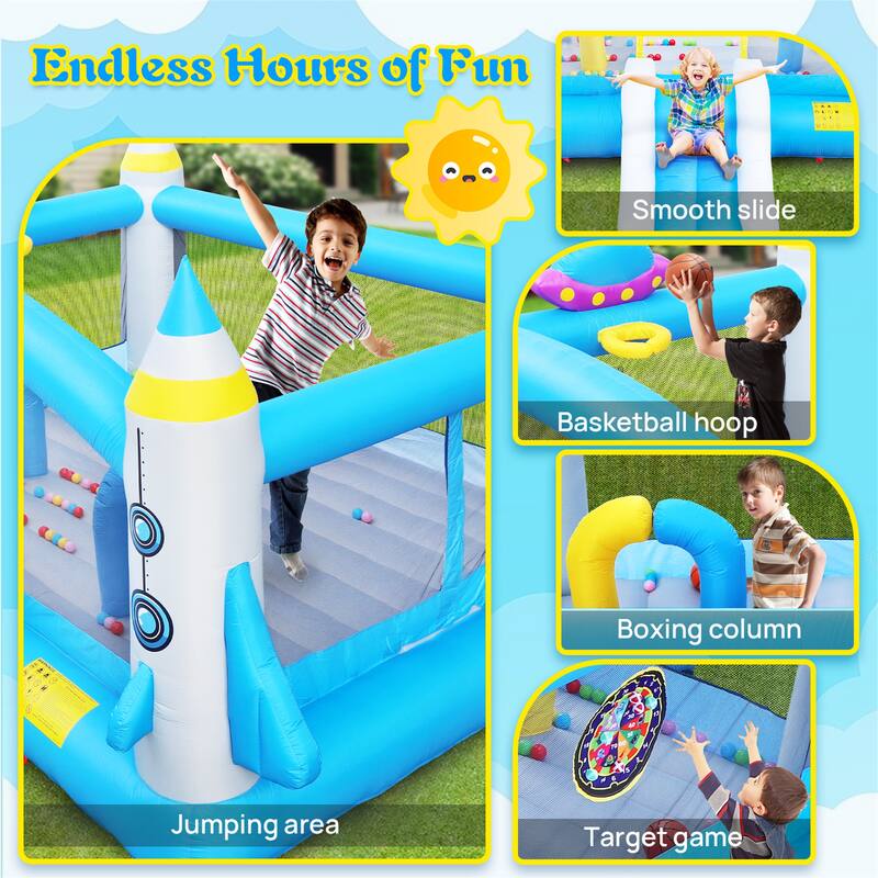 Multifunctional Jump 'n Slide Inflatable Bouncer - Multicolor