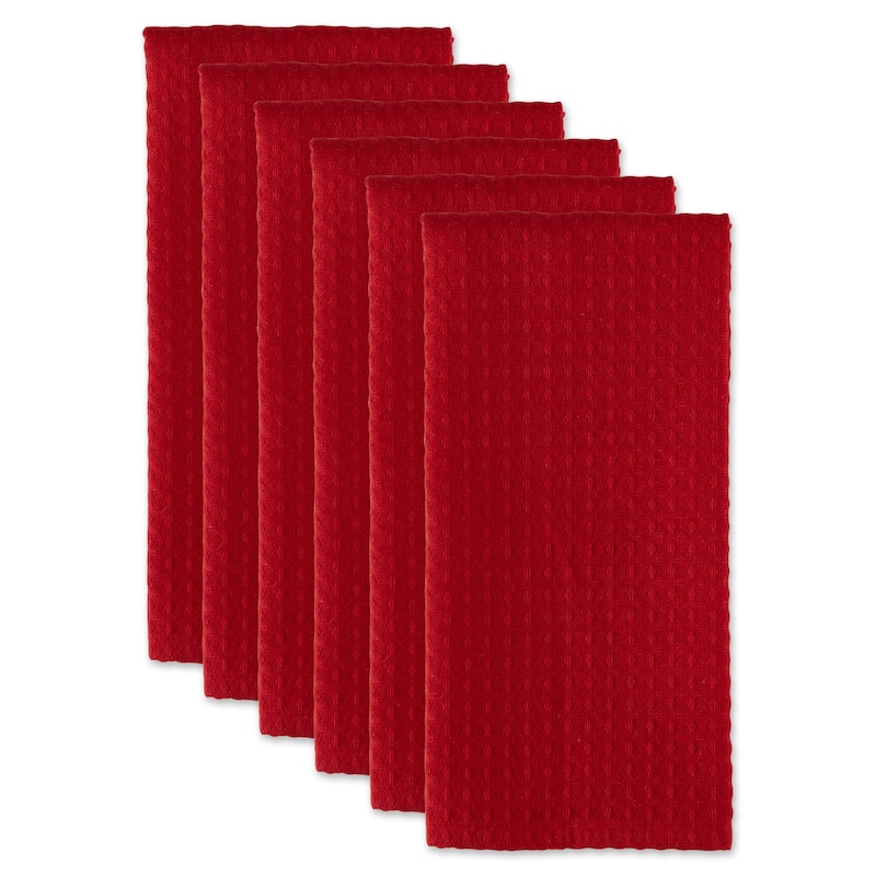 DII Black Recycled Cotton Waffle Dishtowel (Set of 6)