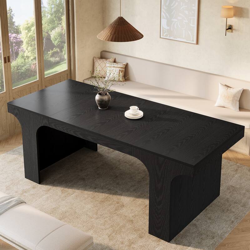 71" Large Wood Dining Table, Rectangular Kitchen Table, Dinner Accent Gathering Table