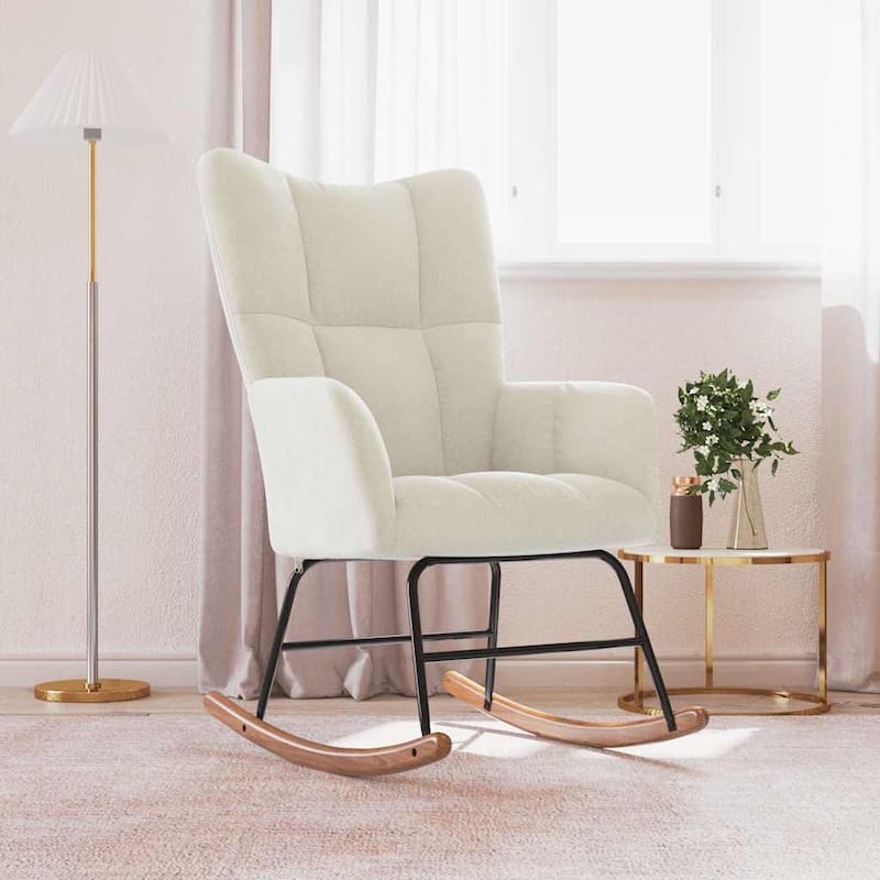 vidaXL Rocking Chair Accent Side Chair Padded Seat for Living Room Velvet