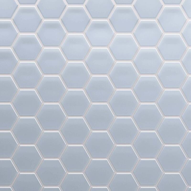 Cruz Bay Studio MKT2854 3" Beehive - 10" x 12" Geometric Floor and - Caribbean Blue Matte