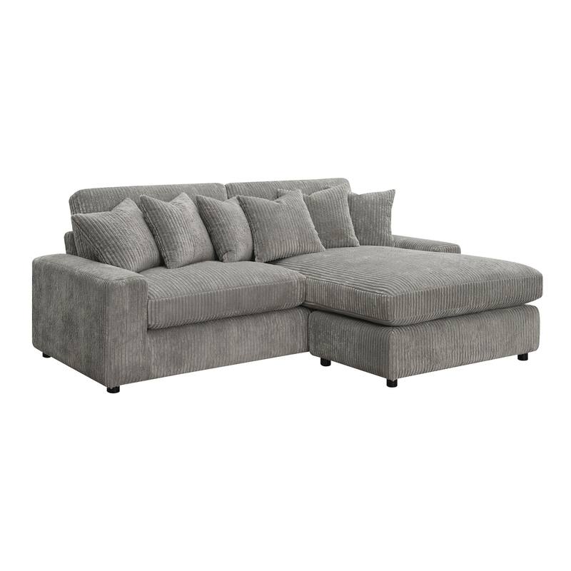 Indica Tavia Grey Sectional Sofa with 6-Pillow