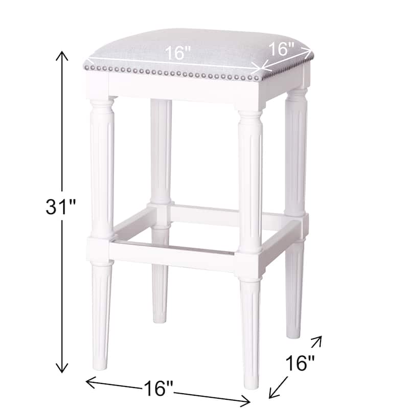 Manchester Solid Wood Square Upholstered Seat Bar Stool