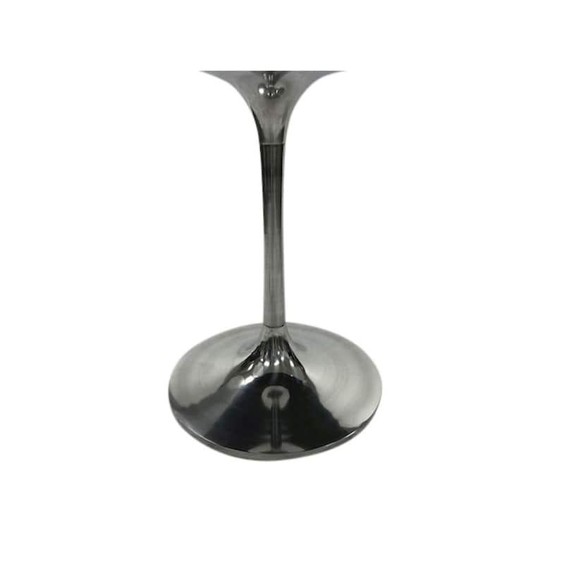 Round Wooden Dining Table with Chrome Base - 40" - Fog Gray