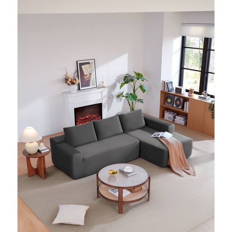 105" Cloud Sectional Couch with L-Shape Chaise,Modern Modular Sofa with Deep Seat, Upholstered Couches for Living Room