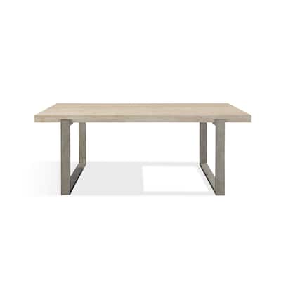 Oxy 48 Inch Coffee Table, Pine Wood Plank Surface, Metal Base, Bronze