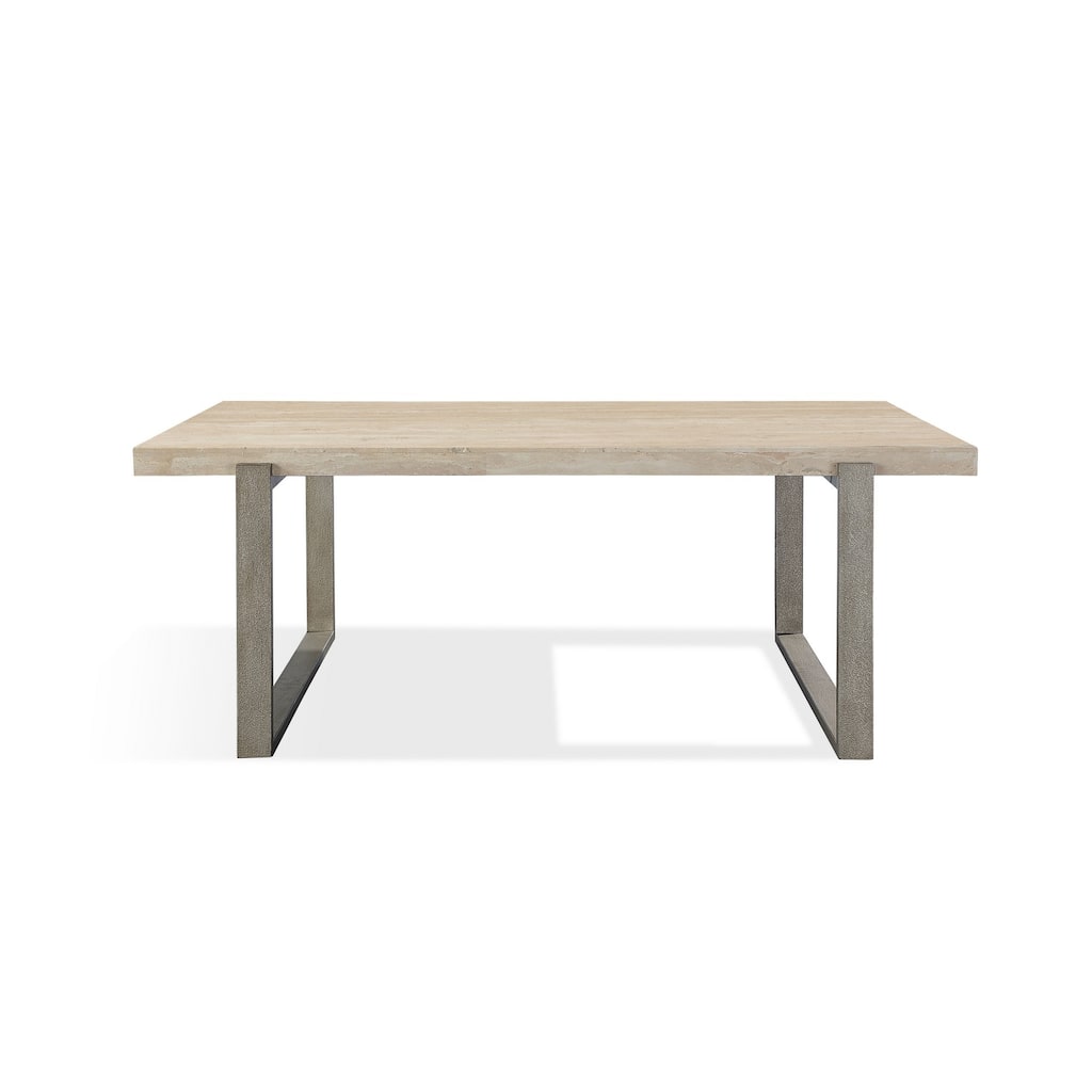 Oxy 48 Inch Coffee Table, Pine Wood Plank Surface, Metal Base, Bronze