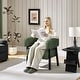 preview thumbnail 10 of 14, Yaheetech Corduroy Accent Chair with Solid Wood Legs for Living Room, Bedroom Dark Green