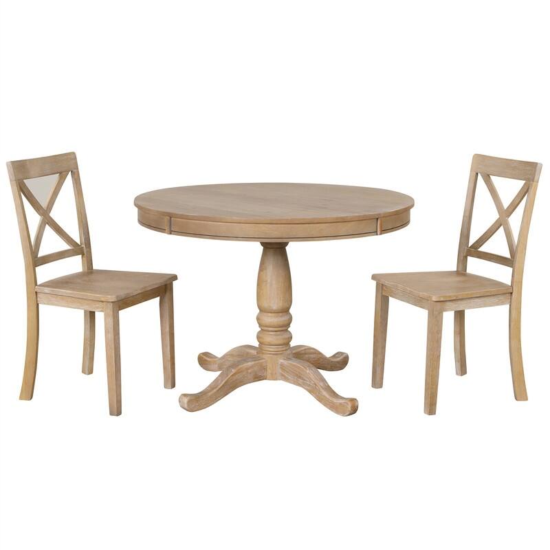 Modern Dining Table Set for 4,Round Table and 4 Kitchen Room Chairs,5 Piece Kitchen Table Set for Dining Room,Breakfast Nook