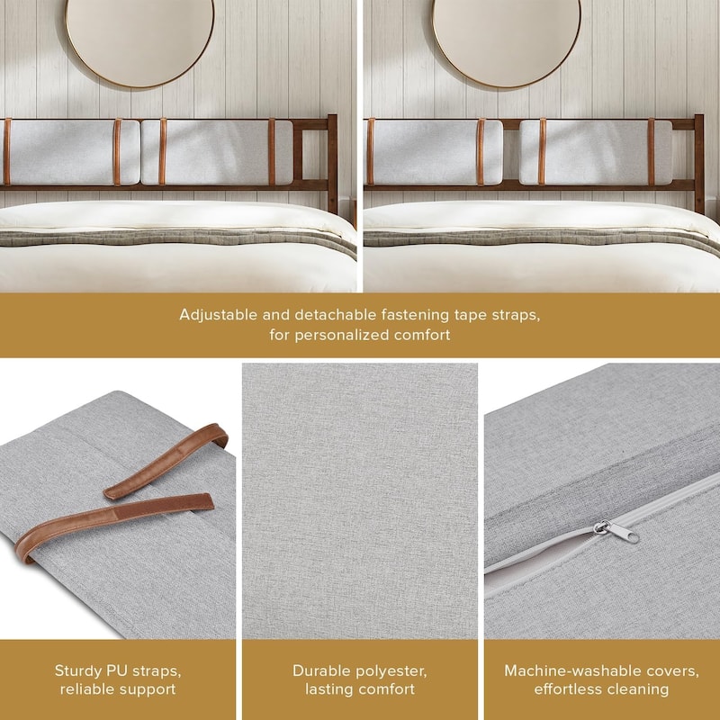 Mopio Ted Acacia Solid Wood Bed Frame with Headboard