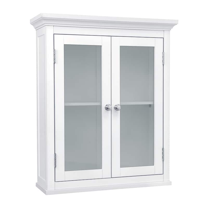 Teamson Home Madison Removable Two-Door Wall Cabinet with Glass Panels - 7"L x 20"W x 24"H