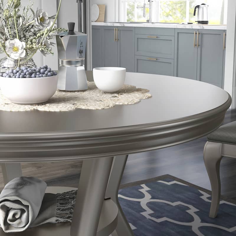 Furniture of America Glam 48-inch Wood Round Dining Table with Shelf