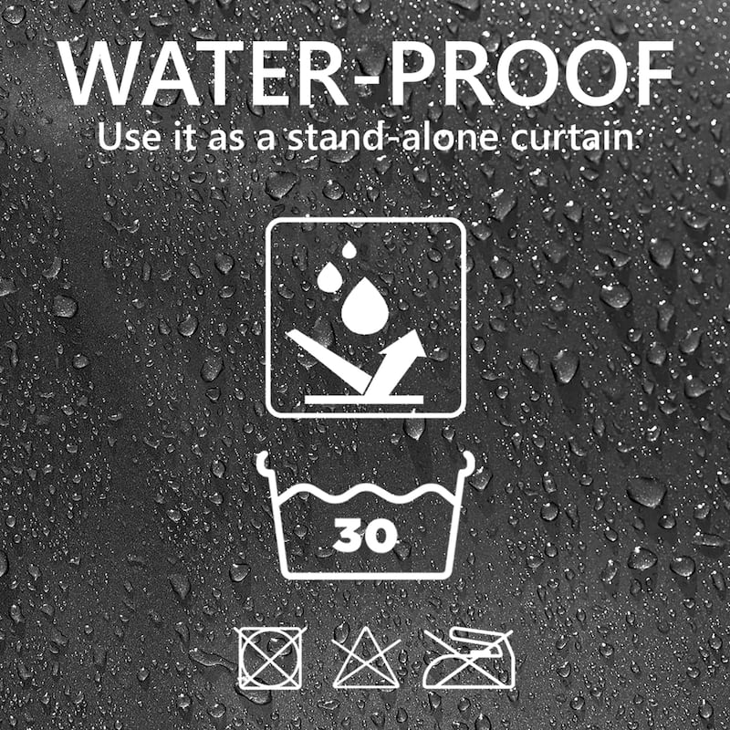 Extra Long Shower Curtain Polyester Hook Less Cubic 79"L x 71"W