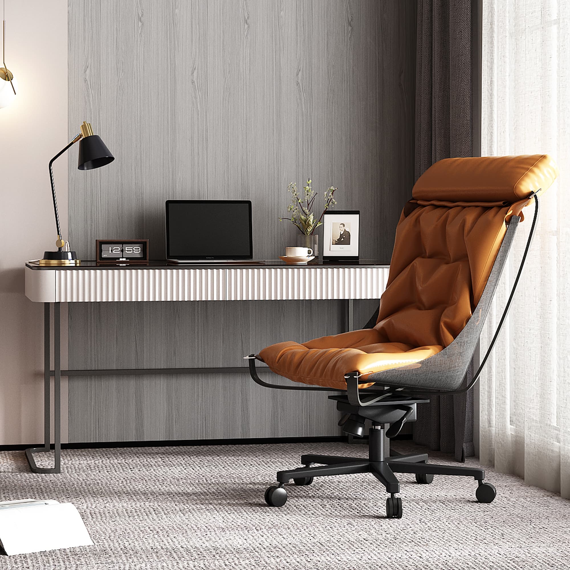 Home Office Desk, Computer Desk with USB Intelligent Socket (53IN)