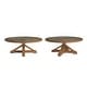 preview thumbnail 2 of 1, Krakova Rustic X-Base Round Pine Veneer Wood Coffee Table