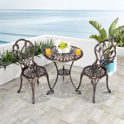 Bistro Table Set, Outdoor Patio Set 3 Piece Table and Chairs