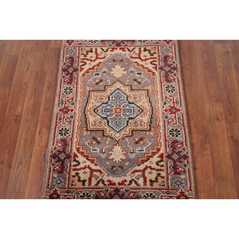 Gray Heriz Serapi Indian Accent Rug Handmade Oriental Wool Carpet - 2'0" x 3'0"