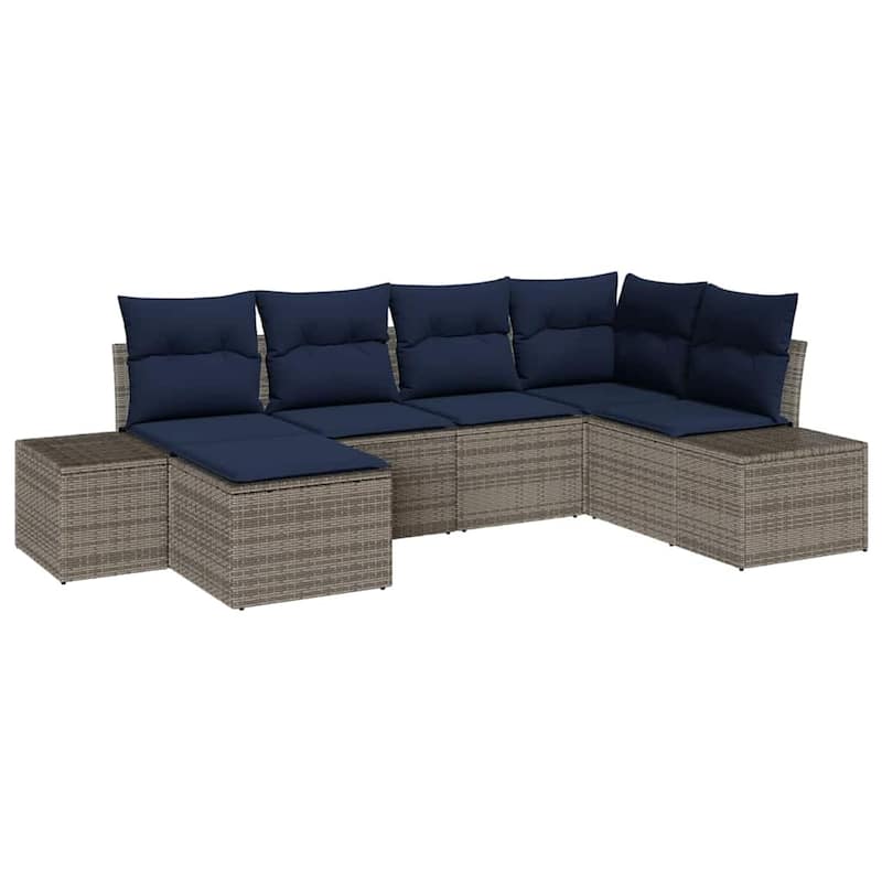 vidaXL 7 Piece Garden Sofa Set with Cushions - 103.9×60.6×27.2