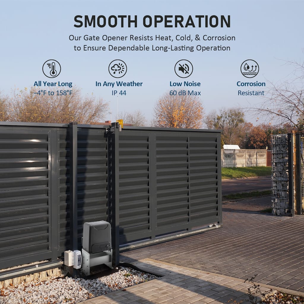 2700 lb Automatic Sliding Gate Opener with 2 Remote Controls