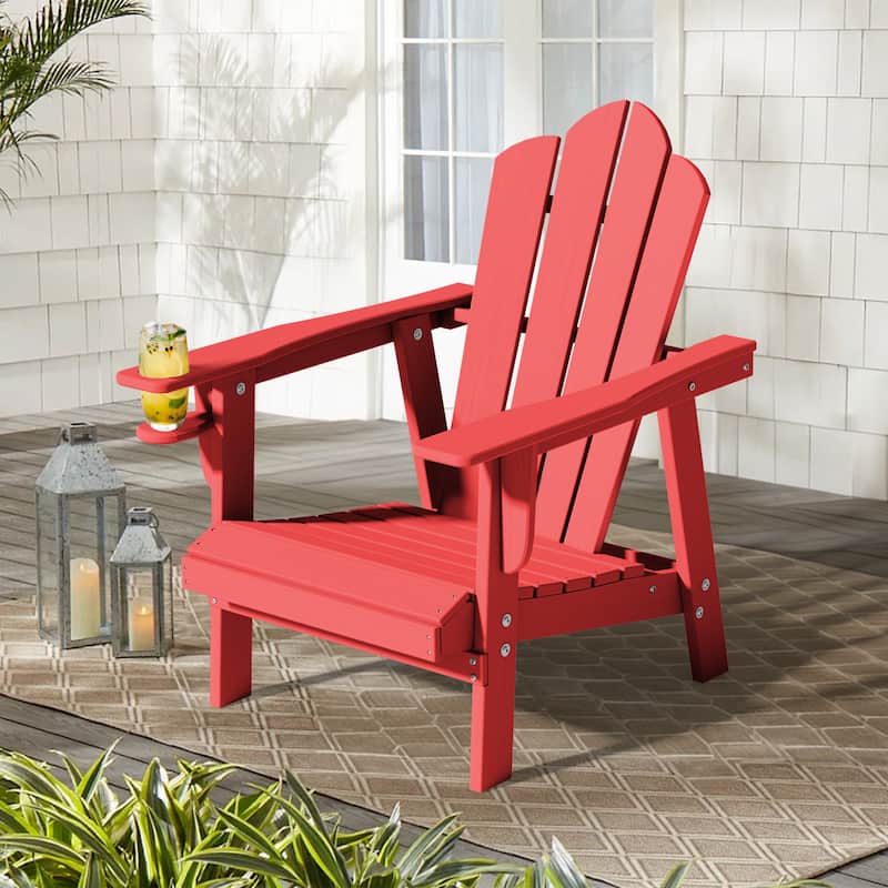 Outdoor HDPE Adirondack Chairs Outdoor Chair Plastic Lawn Chairs for Outdoor Use - Red